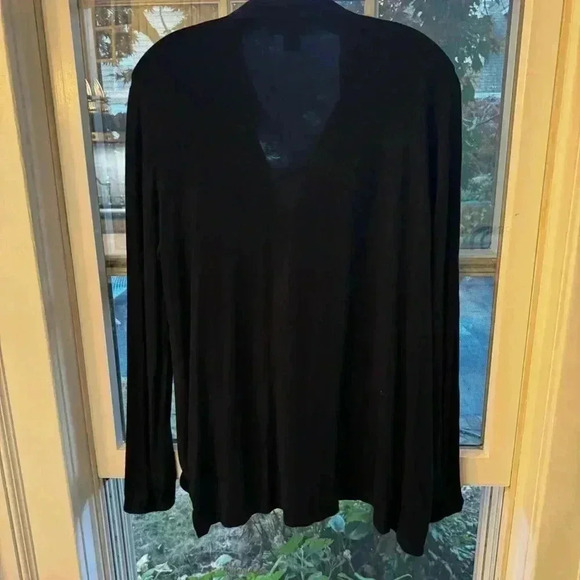 Michael Kors Women’s Blouse Size Large Navy Blue Cross Over Front Long Sleeves - Picture 4 of 8